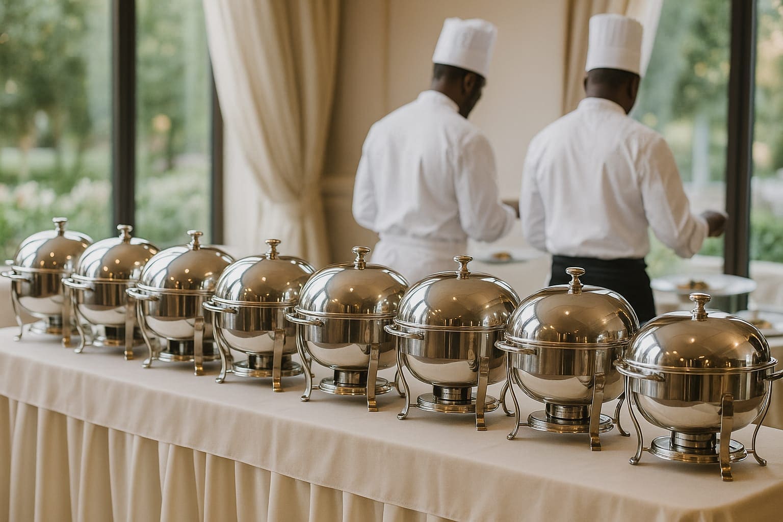Chefs MTA préparant un buffet traiteur pour une réception